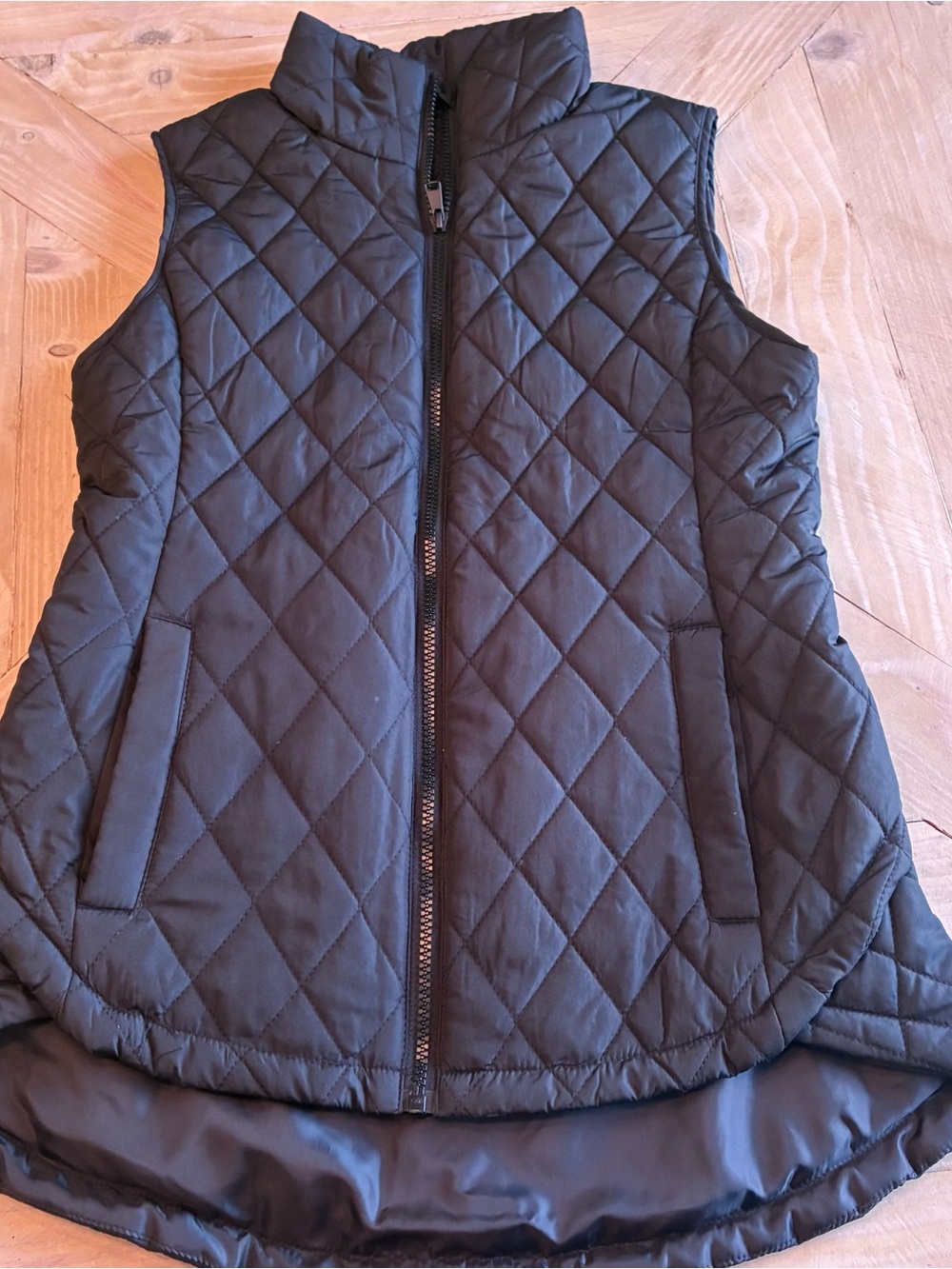 Maurices Black Quilted Sleeveless Vest